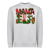 Heather Grey Christmas Mama Elf Heavyweight Sweatshirt - BundleAndBundleShop