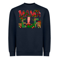 Navy Christmas Mama Elf Heavyweight Sweatshirt - BundleAndBundleShop