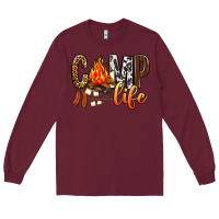 Burgundy Camp Life Long Sleeve Tee - BundleAndBundleShop
