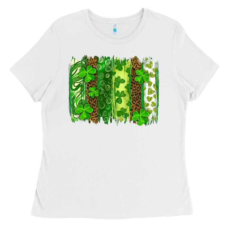 St Patricks Day Brush Stroke Ladies Tee by RanaPortraitStore | Teevron