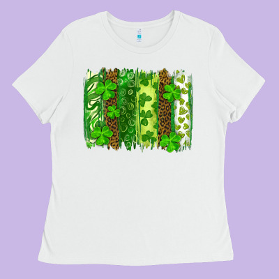 St Patricks Day Brush Stroke Ladies Tee Designed By Ranaportraitstore