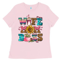 Bubblegum Pink wife mom boss Ladies Tee - AdoDesignShop
