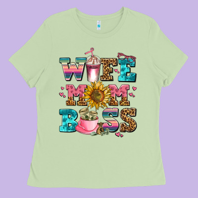 Wife Mom Boss Ladies Tee Designed By Adodesignshop
