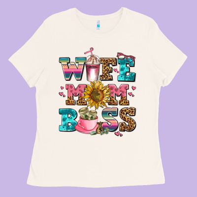 Wife Mom Boss Ladies Tee Designed By Adodesignshop