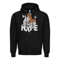 Black hope white ribbon lung cancer nails Zipper Hoodie - NancyCooperArtShop