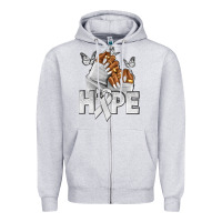 Hope White Ribbon Lung Cancer Nails Zipper Hoodie | Teevron