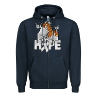 Navy hope white ribbon lung cancer nails Zipper Hoodie - NancyCooperArtShop