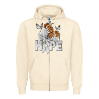 Sandshell hope white ribbon lung cancer nails Zipper Hoodie - NancyCooperArtShop