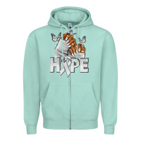 Seafoam hope white ribbon lung cancer nails Zipper Hoodie - NancyCooperArtShop