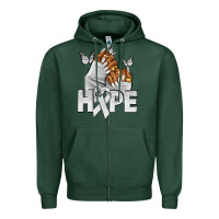 Sports Green hope white ribbon lung cancer nails Zipper Hoodie - NancyCooperArtShop