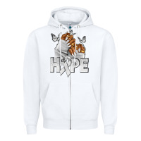 White hope white ribbon lung cancer nails Zipper Hoodie - NancyCooperArtShop