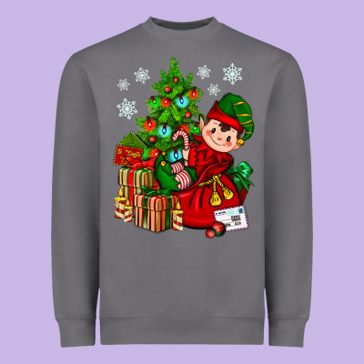Santa's Elf Christmas Heavyweight Sweatshirt Designed By Bundleandbundleshop