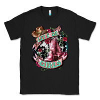 Black lets go girls cowboy boots cowgirl Classic Tee - NancyCooperArtShop