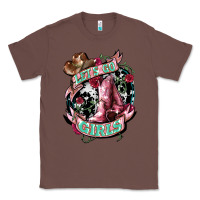 Chestnut lets go girls cowboy boots cowgirl Classic Tee - NancyCooperArtShop