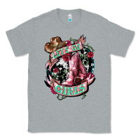 Heather Grey lets go girls cowboy boots cowgirl Classic Tee - NancyCooperArtShop