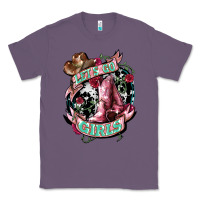 Lavender lets go girls cowboy boots cowgirl Classic Tee - NancyCooperArtShop