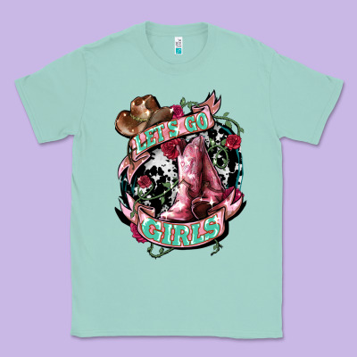 Lets Go Girls Cowboy Boots Cowgirl Classic Tee Designed By Nancycooperartshop