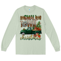 Matcha Small Town Christmas With Truck Long Sleeve Tee - BundleAndBundleShop