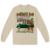 Mushroom Small Town Christmas With Truck Long Sleeve Tee - BundleAndBundleShop