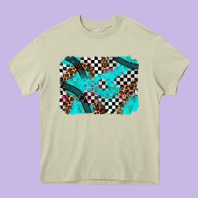 Race Day Turquoise Background Heavy Core Tee Designed By Adodesignshop