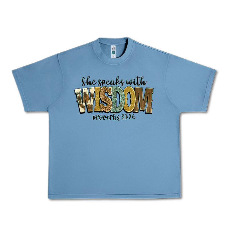 She Speaks With Wisdom Proverbs 31 26 Urban Heavy Tee by NancyCooperArtShop | Teevron
