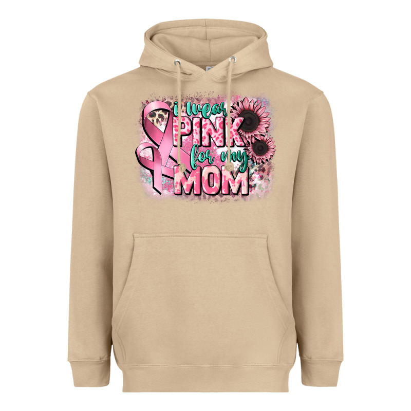 I Wear Pink For My Mom Heavyweight Hoodie by CowGirlArtShop | Teevron