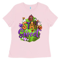 Bubblegum Pink stay sweet halloween Ladies Tee - BundleAndBundleShop