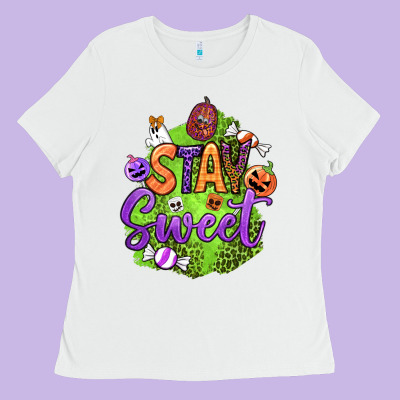 Stay Sweet Halloween Ladies Tee Designed By Bundleandbundleshop