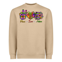 Peace Love Autism Heavyweight Sweatshirt | Teevron