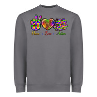 Storm Peace Love Autism Heavyweight Sweatshirt - BundleAndBundleShop