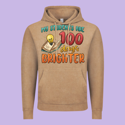My Students 100 Days Brighter Vintage Hoodie Designed By Maliassmallbusiness