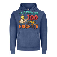 Vintage Denim my students 100 days brighter Vintage Hoodie - MaliasSmallBusiness