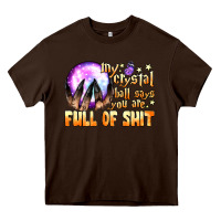 Chocolate Brown my crystal ball says you are full of shit Heavy Core Tee - BundleAndBundleShop