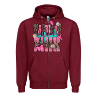 Burgundy warriors wear pink Zipper Hoodie - NancyCooperArtShop