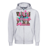 Heather Grey warriors wear pink Zipper Hoodie - NancyCooperArtShop