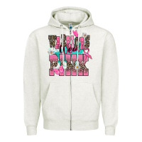 Oatmeal Heather warriors wear pink Zipper Hoodie - NancyCooperArtShop