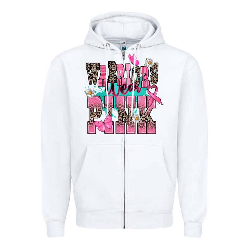 Warriors Wear Pink Zipper Hoodie by NancyCooperArtShop | Teevron