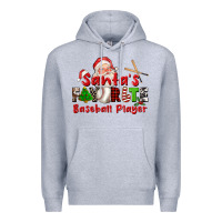 Heather Grey santas favorite baseball player Premium Hoodie - CowGirlArtShop