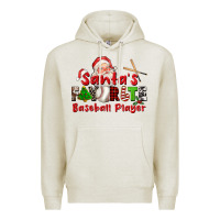 Oatmeal Heather santas favorite baseball player Premium Hoodie - CowGirlArtShop