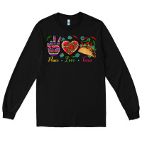 Black Peace Love Tacos Long Sleeve Tee - BundleAndBundleShop