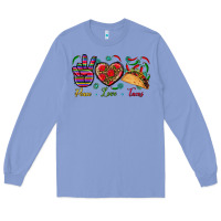 Colony Blue Peace Love Tacos Long Sleeve Tee - BundleAndBundleShop
