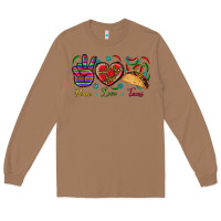 Toasted Coconut Peace Love Tacos Long Sleeve Tee - BundleAndBundleShop