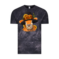 Cloud Black Thanksgiving Cow Vintage Tee - NancyCooperArtShop