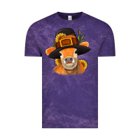 Cloud Purple Thanksgiving Cow Vintage Tee - NancyCooperArtShop