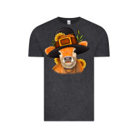 Vintage Black Thanksgiving Cow Vintage Tee - NancyCooperArtShop