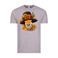 Vintage Zinc Thanksgiving Cow Vintage Tee - NancyCooperArtShop