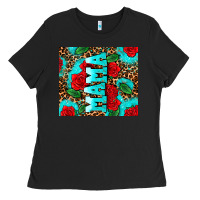 Black rose leopard mama Ladies Tee - AdoDesignShop