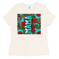 Bone rose leopard mama Ladies Tee - AdoDesignShop