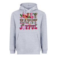 Heather Grey jolly happy joyful pink christmas Heavyweight Hoodie - CowGirlArtShop