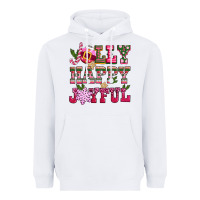 White jolly happy joyful pink christmas Heavyweight Hoodie - CowGirlArtShop